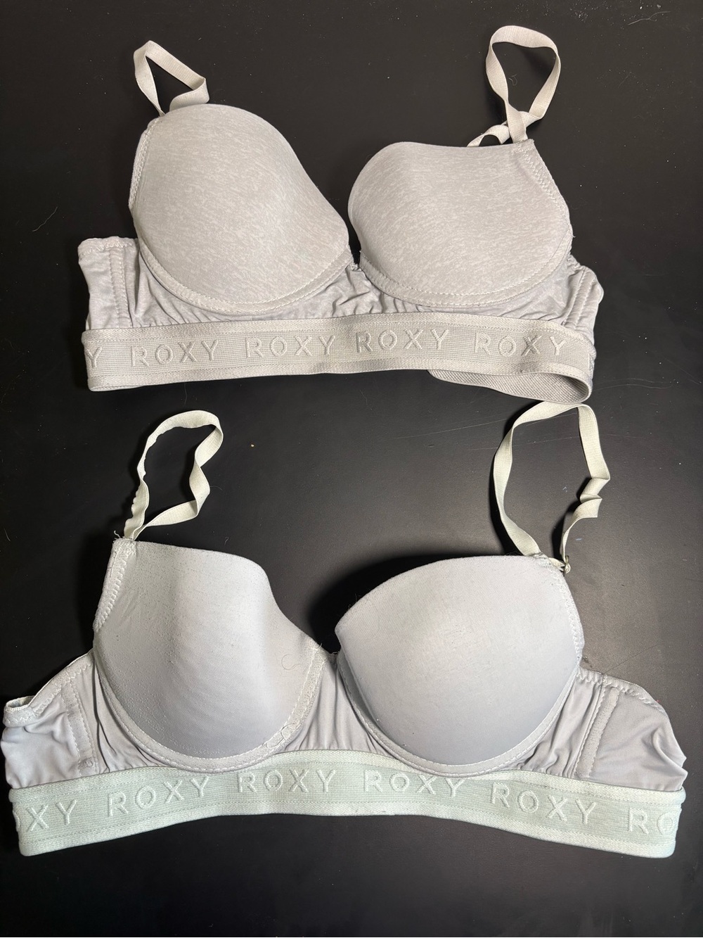 Roxy Light Gray Padded Bralettes — Twin Set
